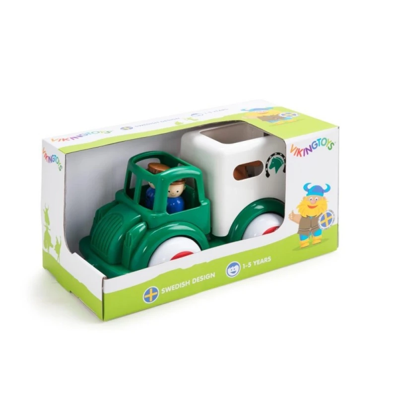 Viking Toys количка Камион за транспортиране на коне с 1 човече и 2 коня, 25см, 81259